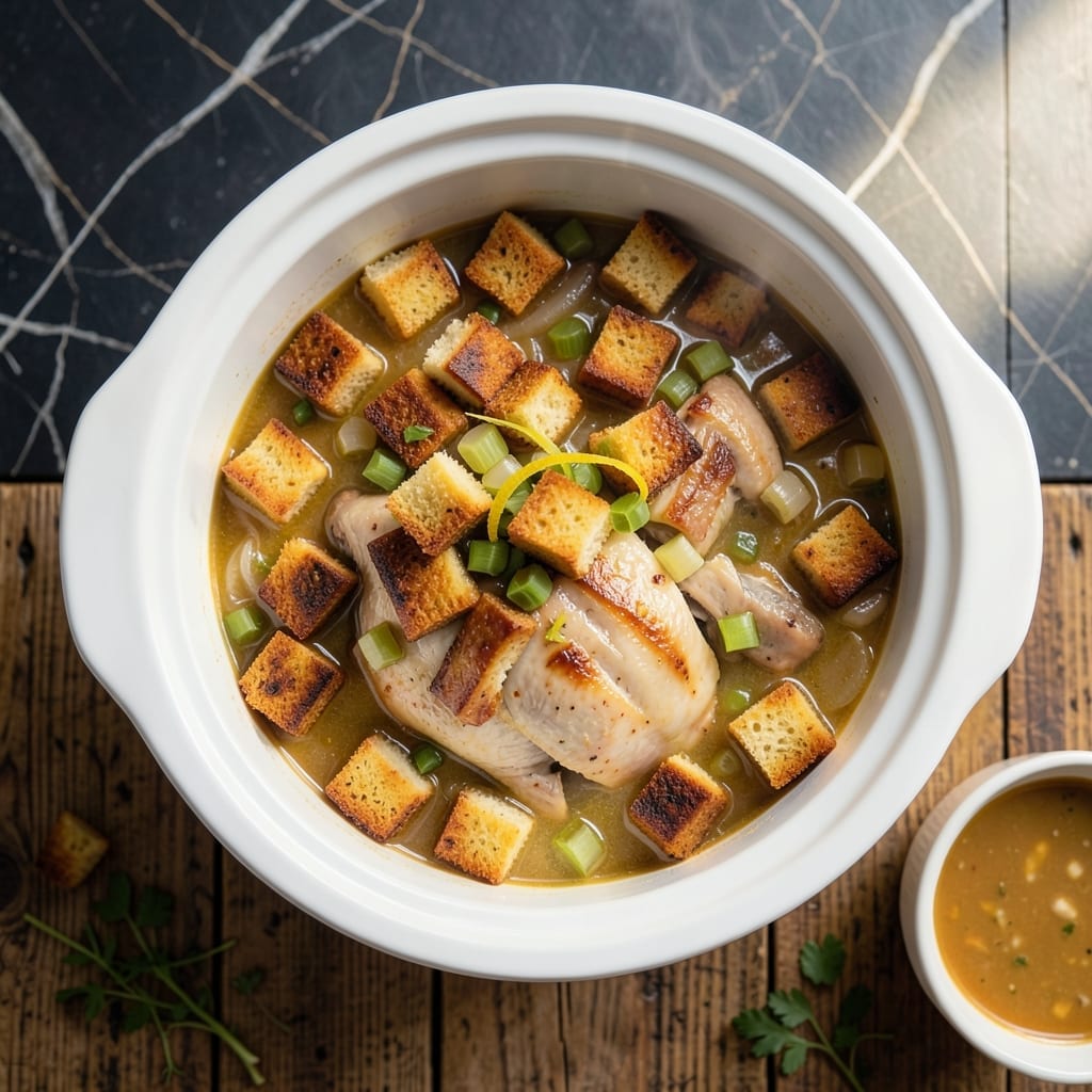 Chicken and Dressing Recipe in Crock Pot: Set-It-And-Forget-It Holiday Feast