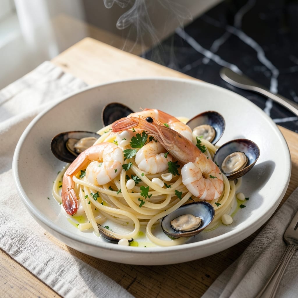 Mixed Seafood Pasta Recipe White Wine: Garlic-Infused Linguine With Ocean Flavors