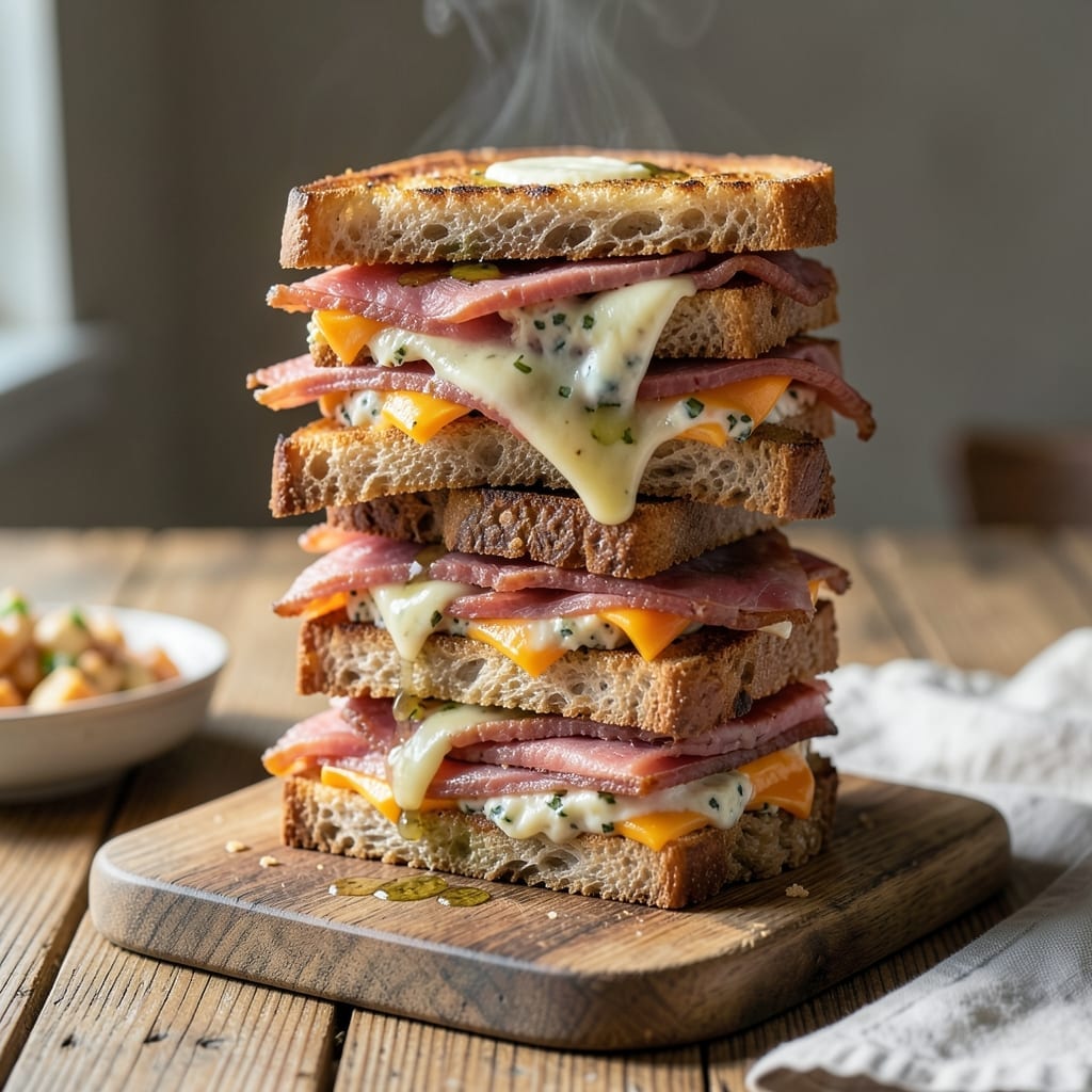 Best Ever Grilled Ham and Cheese Sandwich Recipe: Buttery Crisp With Triple Melt Magic