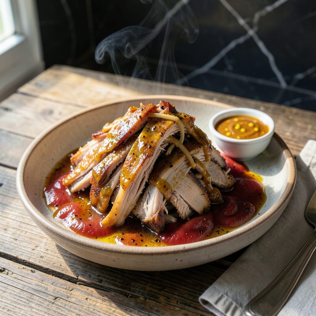 Mustard Based BBQ Sauce Recipe for Pulled Pork: Tangy Vinegar Kick for Slow Cooked Meat