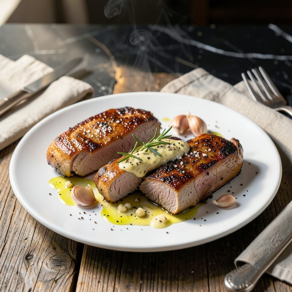 Bonefish Grill Pork Chop Recipe: Pan-Seared With Garlic-Herb Butter
