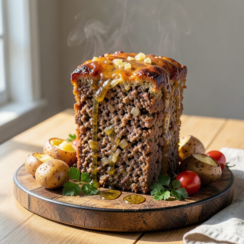 Meatloaf Recipe With Hamburger and Ground Pork: Double-Meat Savory Loaf With Herbed Glaze