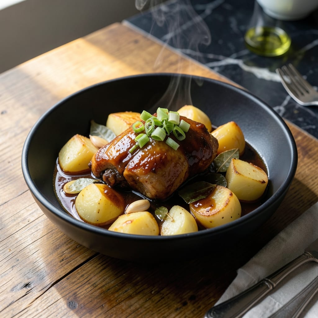 Filipino Chicken Adobo Recipe With Potatoes: Tangy Vinegar Braise With Creamy Spuds