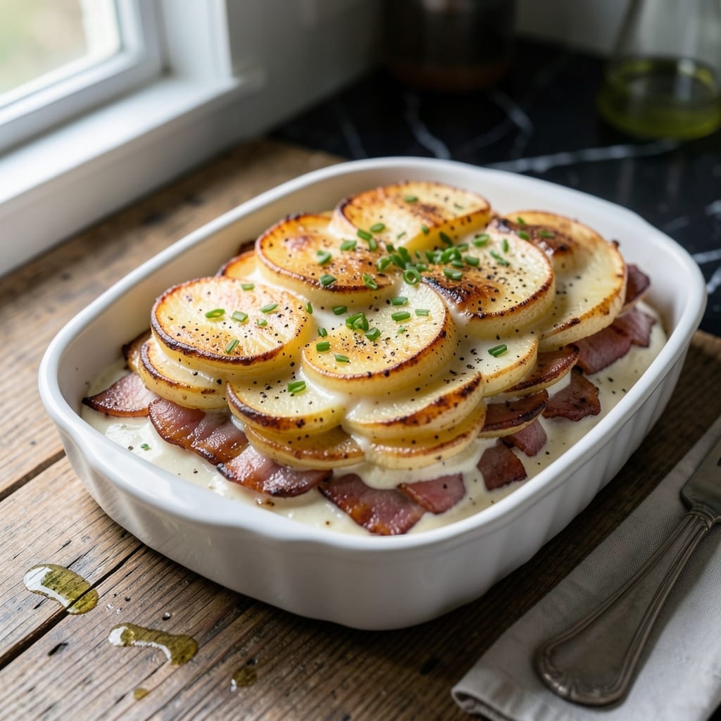 Scalloped Potatoes and Ham Recipe: Layered Creamy Comfort with Savory Bites