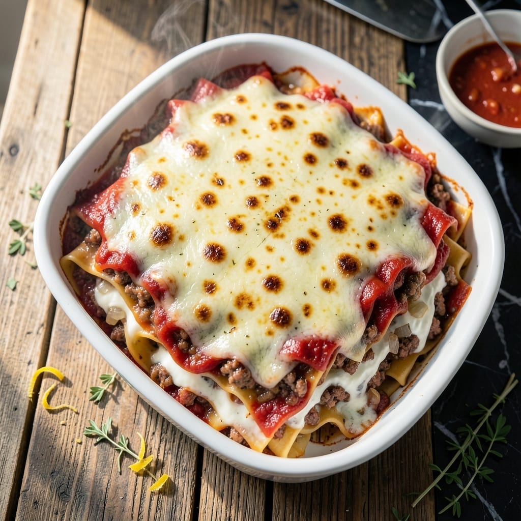 Lasagna Recipe With Pasta Sauce: Layered Cheese and Herb Harmony