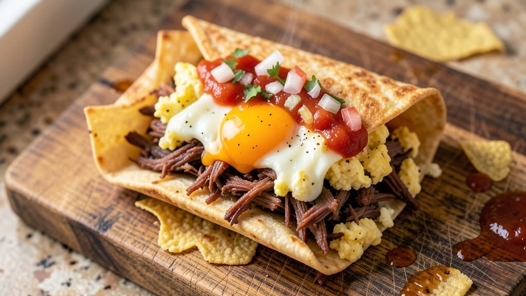 Brisket-Stuffed Breakfast Burritos