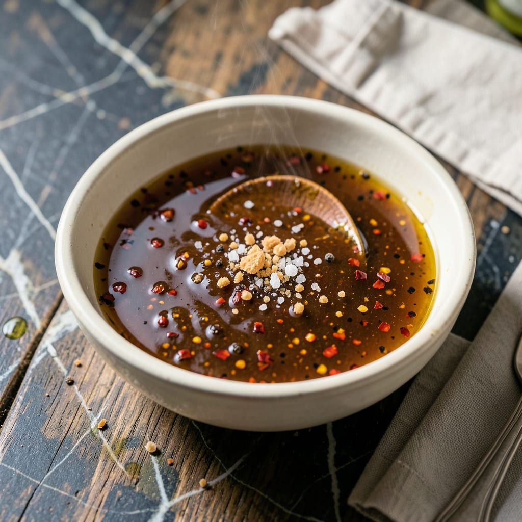 Eastern Carolina Vinegar BBQ Sauce Recipe: Tangy Thin Consistency for Pulled Pork example with annotations