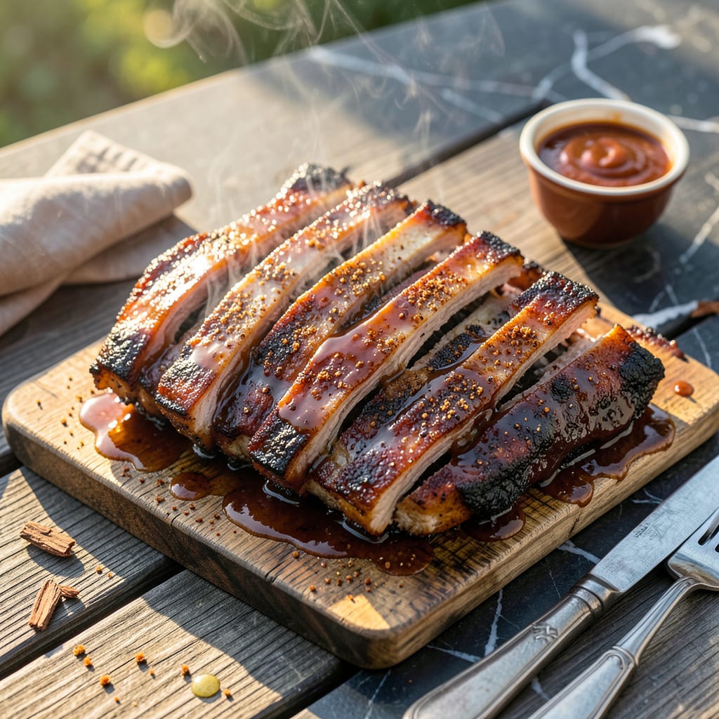Complete Easy Barbecue Ribs Recipe Grill: Smoky Char With Stick to Your Fingers Glaze overview image