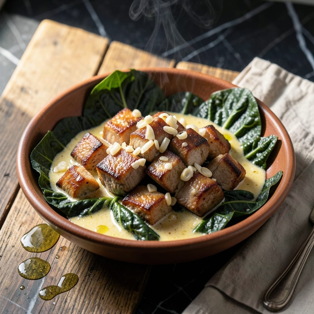 Laing Recipe With Pork: Filipino Taro Leaves in Coconut Milk