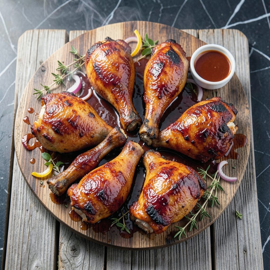 Barbecue Chicken Drumsticks Recipe: Fire-Grilled With Sticky Molasses Glaze Barbecue Chicken Drumsticks Recipe: Fire-Grilled With Sticky Molasses Glaze