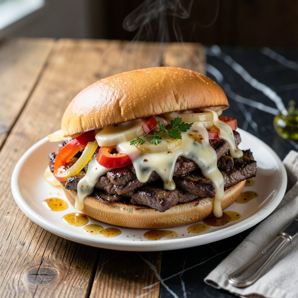 Recipe For Philly Steak Sloppy Joes: Cheesy Beef Piled High On Toasted Buns