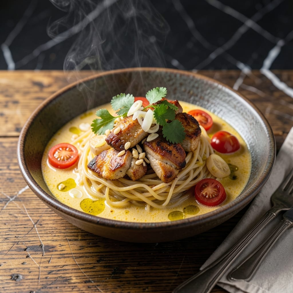 Khao Suey Recipe Food Fusion: Burmese Coconut Curry Noodle Bowl