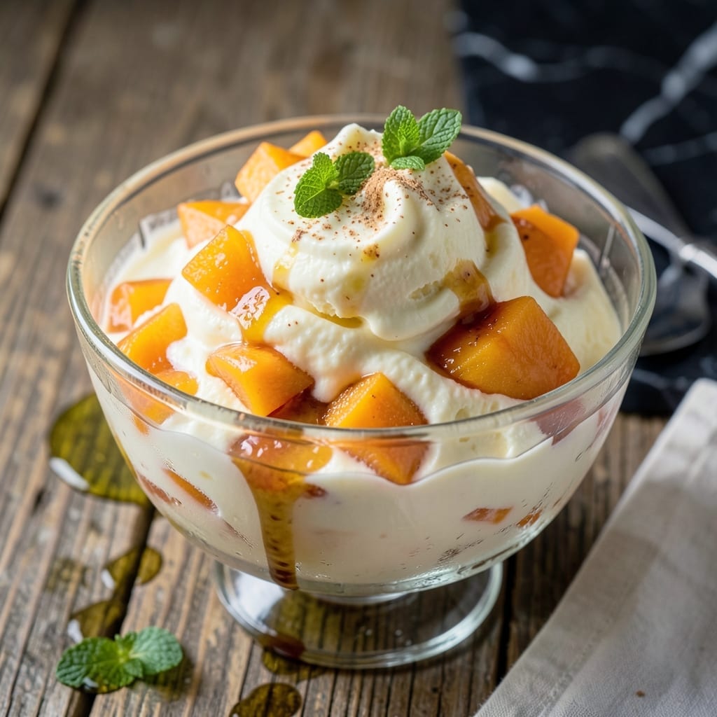 Peach Ice Cream Recipe for 4 Quart Ice Cream Maker: Old-Fashioned Creamy Churn