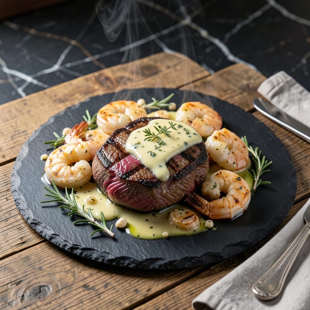 Herb Butter Basted Surf and Turf Recipe: Picanha and Shrimp Elegance