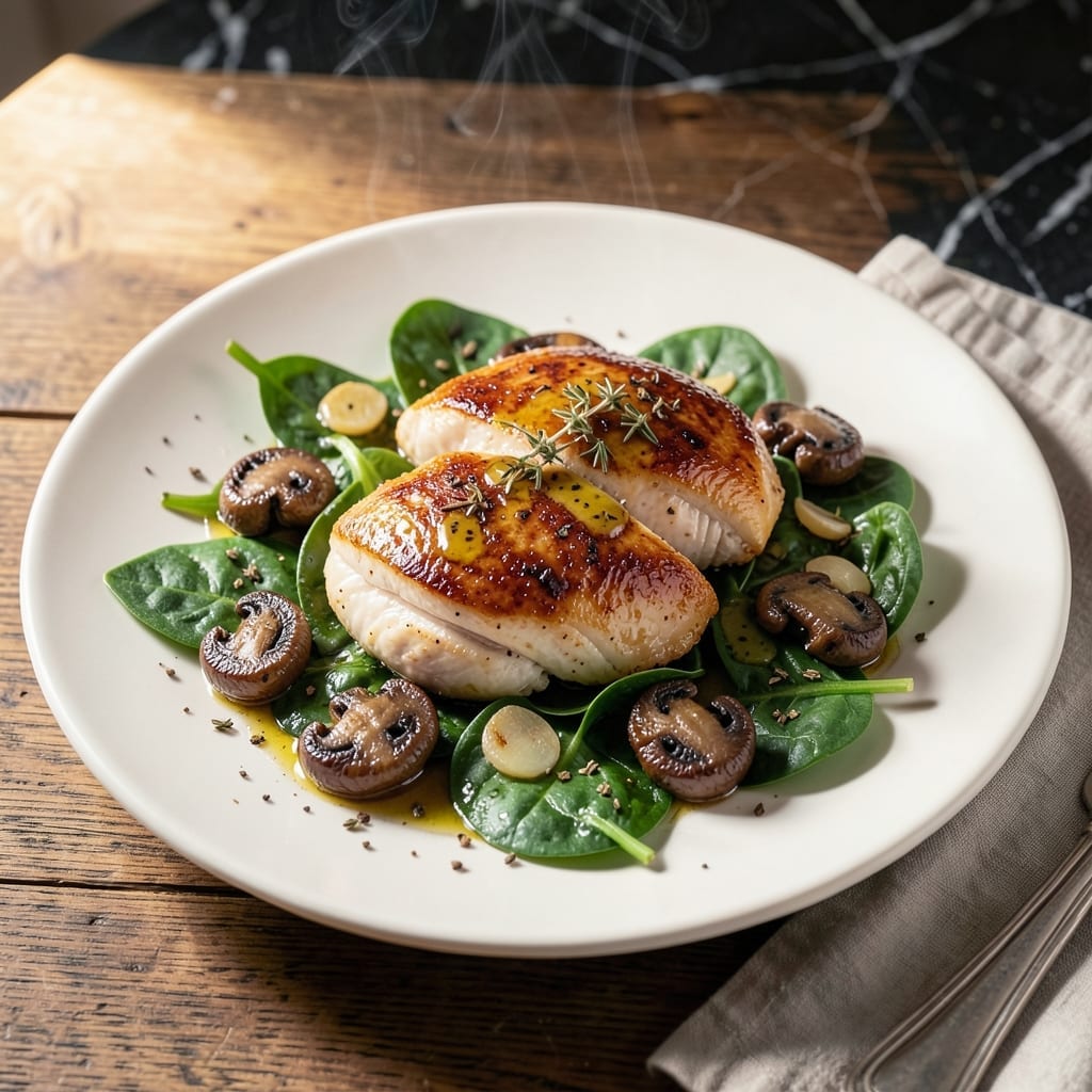 Chicken With Spinach and Mushroom Recipe Healthy: Nutrient-Packed One-Skillet Meal