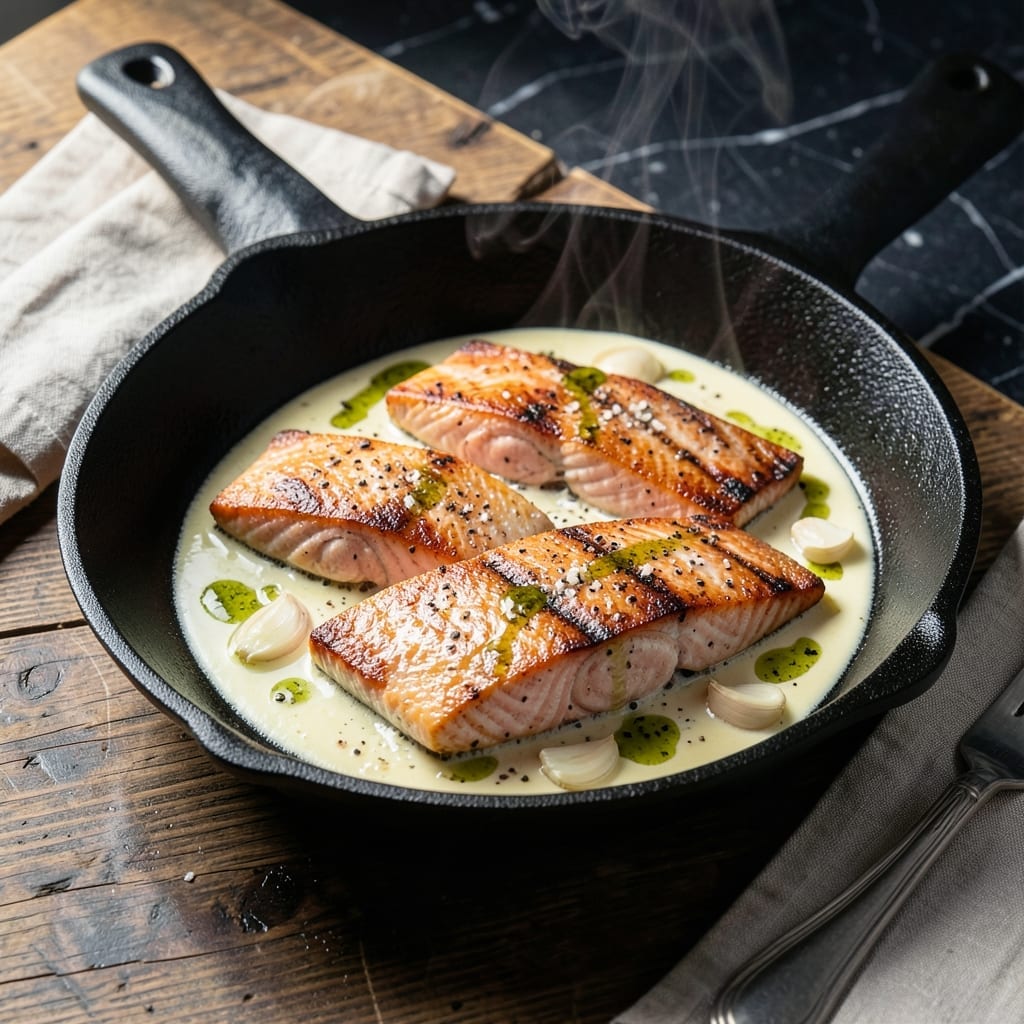 Salmon Cast Iron Skillet Recipe: Crispy Skin with Zesty Lemon Finish