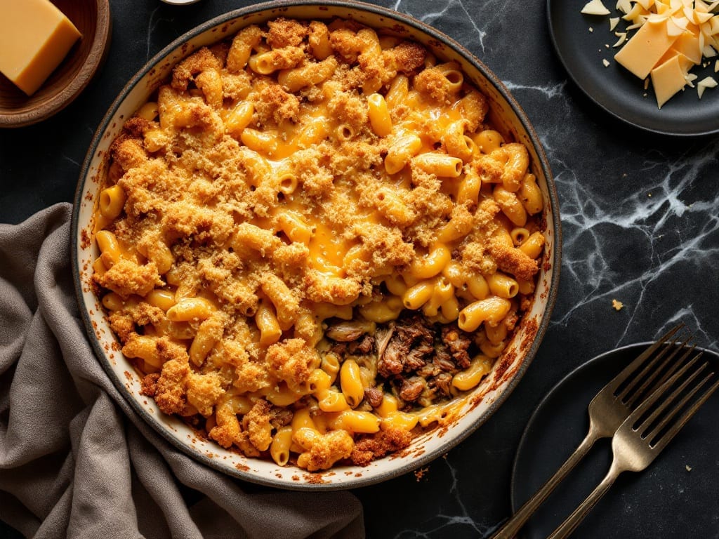 Brisket Mac and Cheese Bake