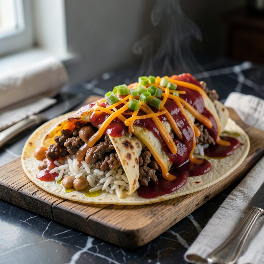 Smothered Burrito Taco Bell Recipe: Cheesy Beef and Sauce Loaded Wrap