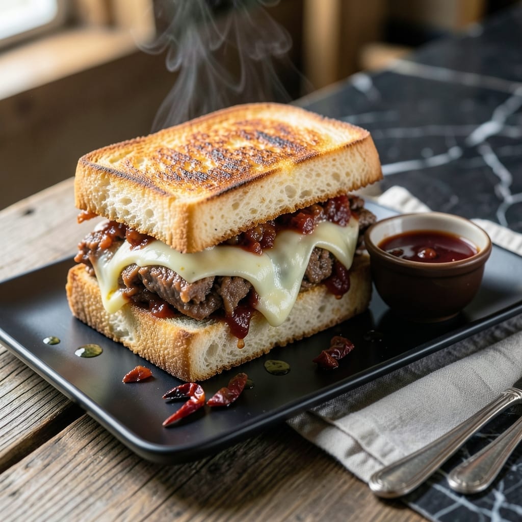 Birria Grilled Cheese Disneyland Recipe: Smoky Queso With Dipping Consommé