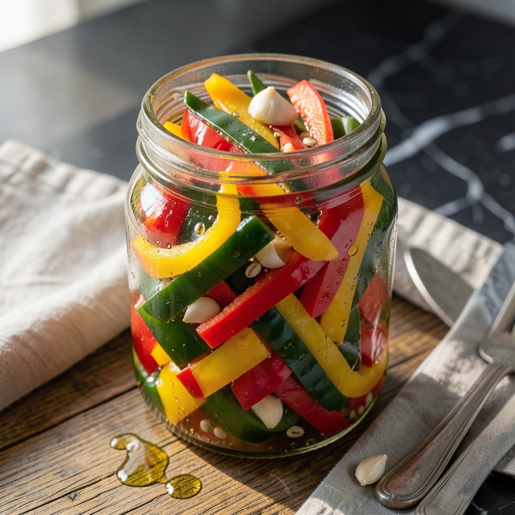 Pickled Bell Peppers Recipe: Tangy Crunch With Garlic and Herbs