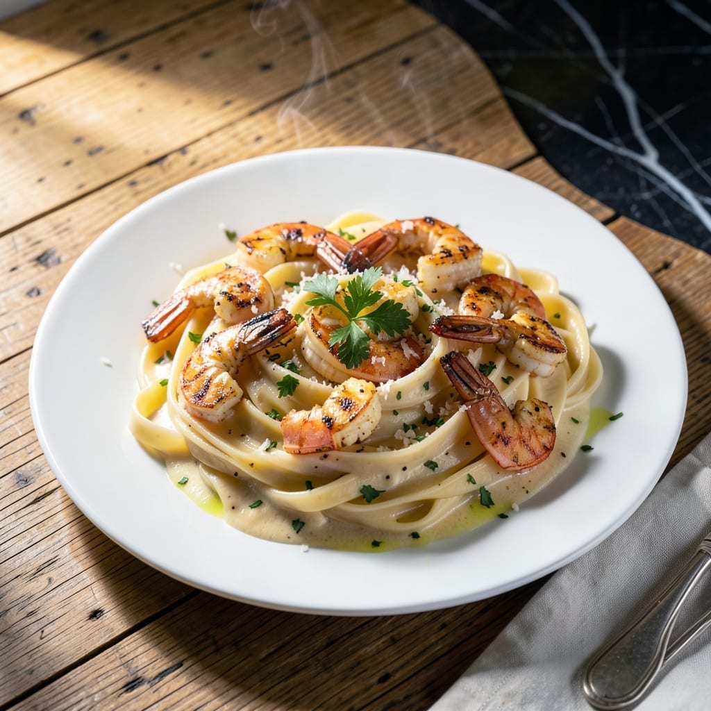 Grilled Shrimp Alfredo Recipe: Smoky Seafood Meets Creamy Pasta