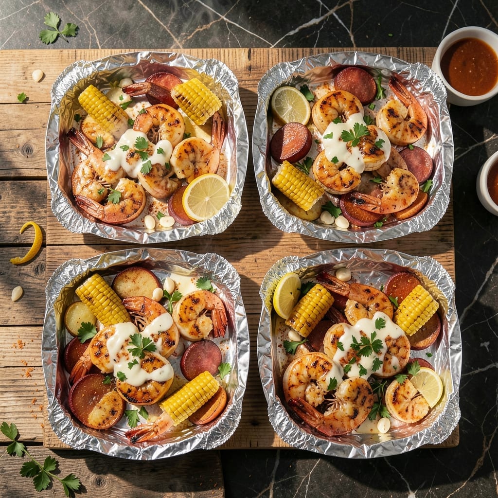 Grilled Shrimp Foil Packets Recipe: Smoky Char With Zesty Garlic Butter