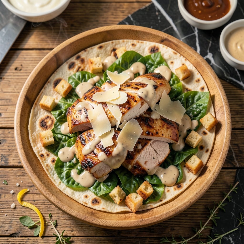 Grilled Chicken Caesar Salad Wrap Recipe: Handheld Meal With Creamy Crunch