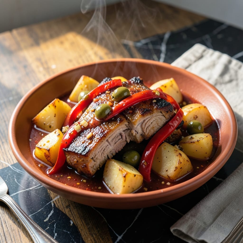 Kalderetang Baboy Recipe Filipino Pork Ribs Caldereta: Rich Tomato Stew With Olives and Potatoes