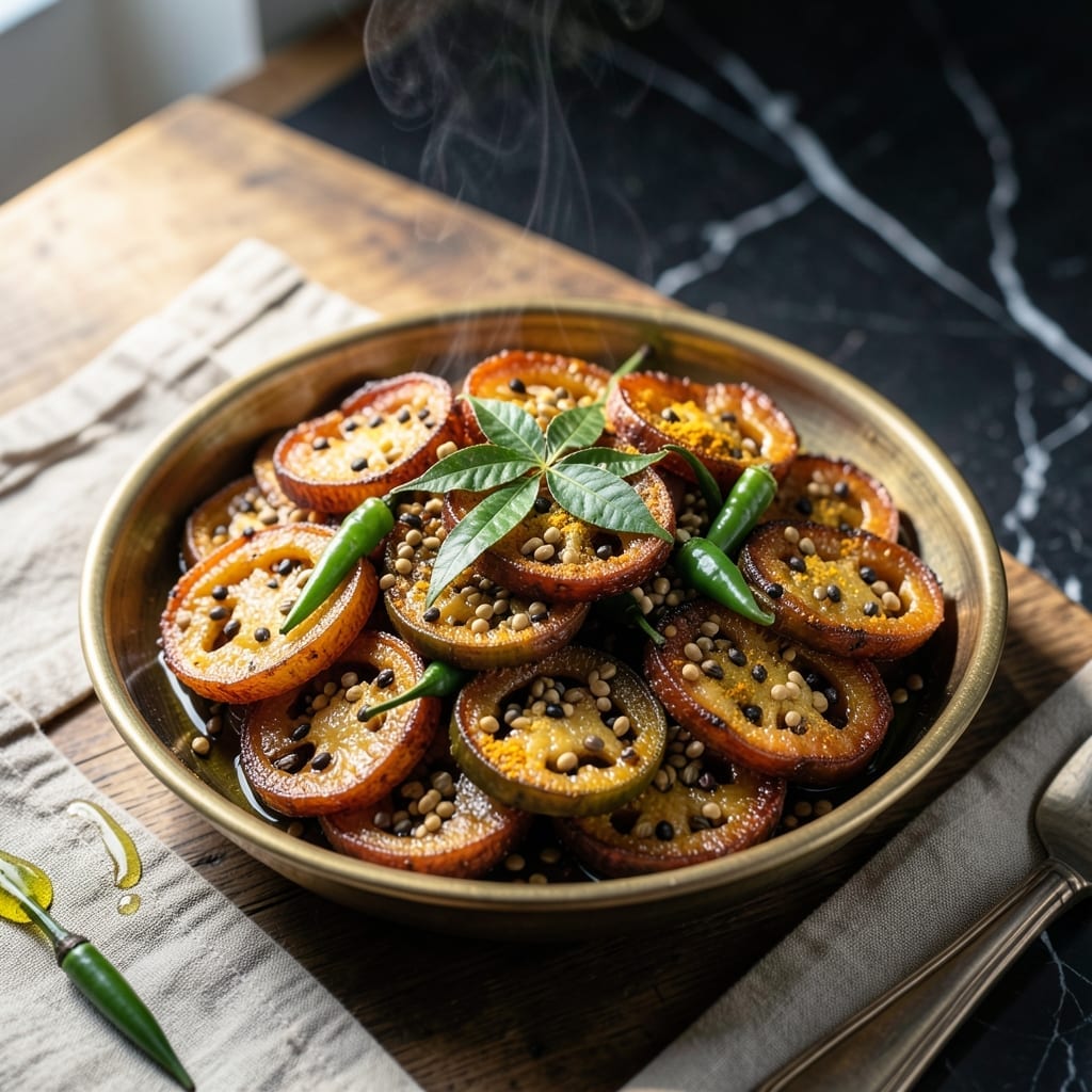 Karela Fry Recipe Andhra Style: Bitter Gourd Stir-Fried with Spicy South Indian Flair