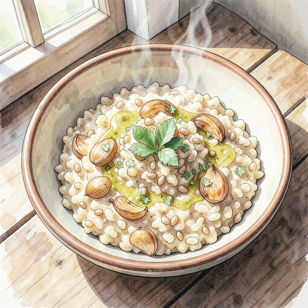 Visual representation of Farro Risotto Recipe: Creamy, Cheesy Italian Comfort