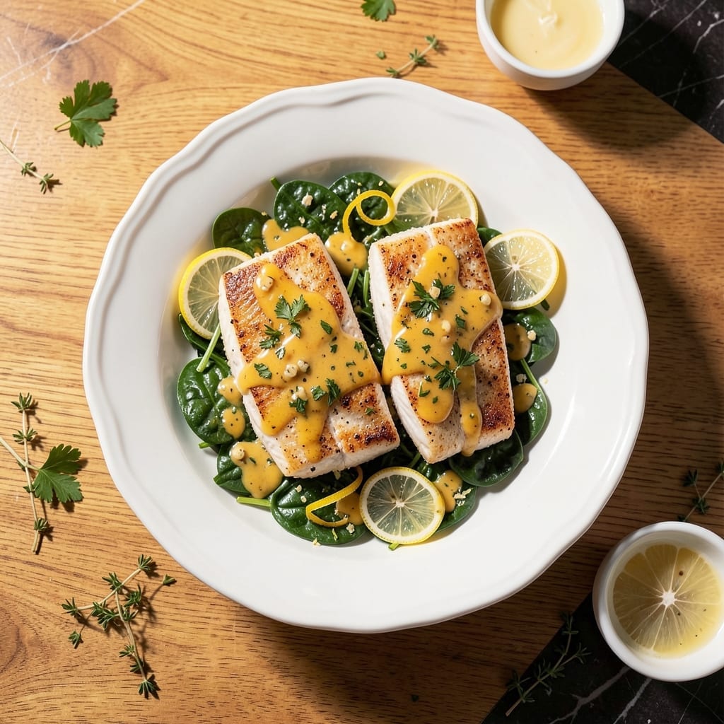 Recipe Baked Halibut Fillet: Buttery Flakes and Lemon Zest Finish Recipe Baked Halibut Fillet: Buttery Flakes and Lemon Zest Finish