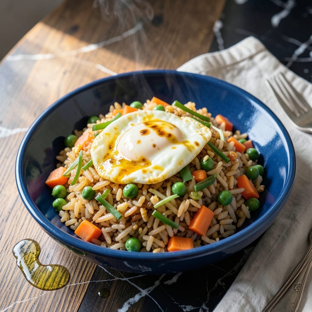 Recipe for Oriental Fried Rice: Wok-Seared Savory Bites with Egg and Veggies