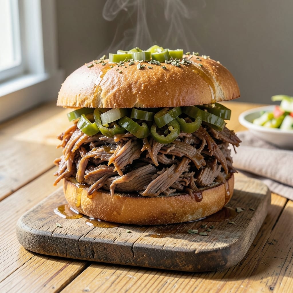 Italian Beef Sandwich Recipe Slow Cooker: Shredded Perfection With Giardiniera Italian Beef Sandwich Recipe Slow Cooker: Shredded Perfection With Giardiniera