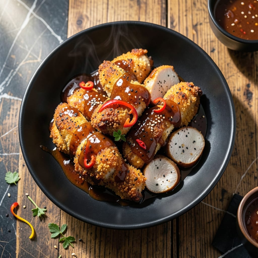 Sweet and Spicy Honey BBQ Glazed Tenders Recipe: Sticky Crispy Bites