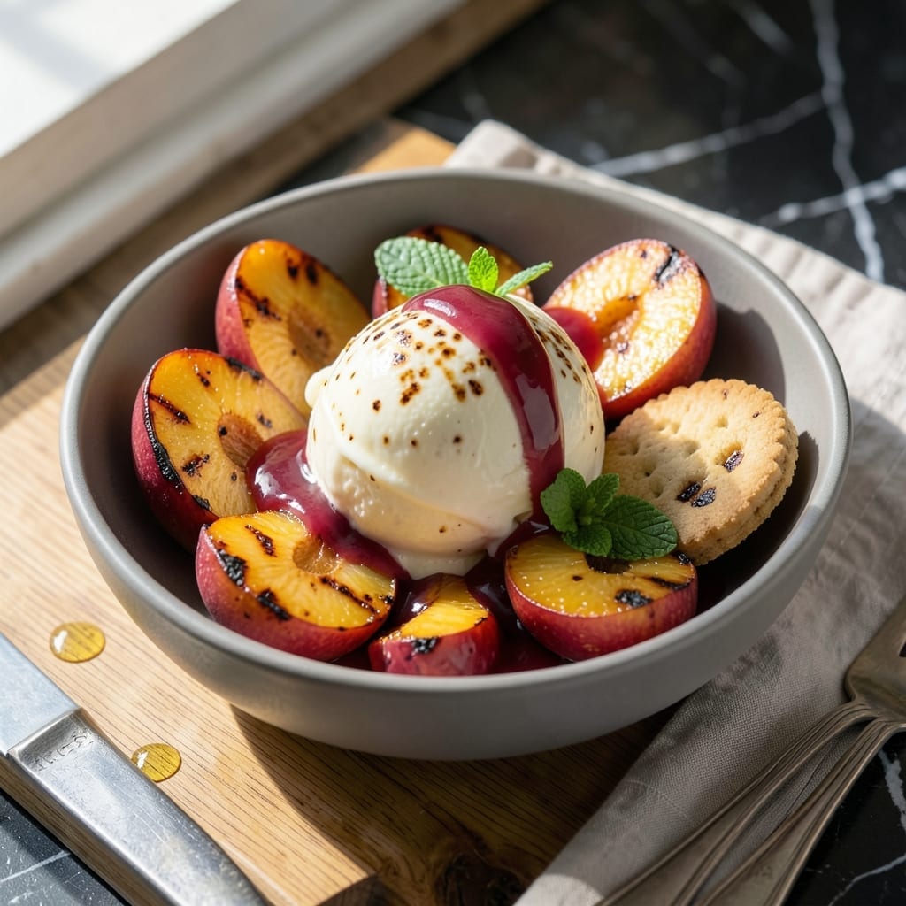 Grilled Peach Ice Cream Recipe: Sweet and Smoky Summer Delight