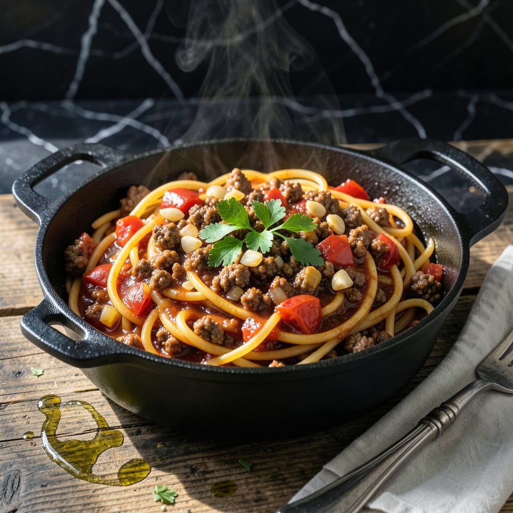 One Pot Spaghetti Recipe With Ground Beef: Weeknight-Ready Meal in One Pan