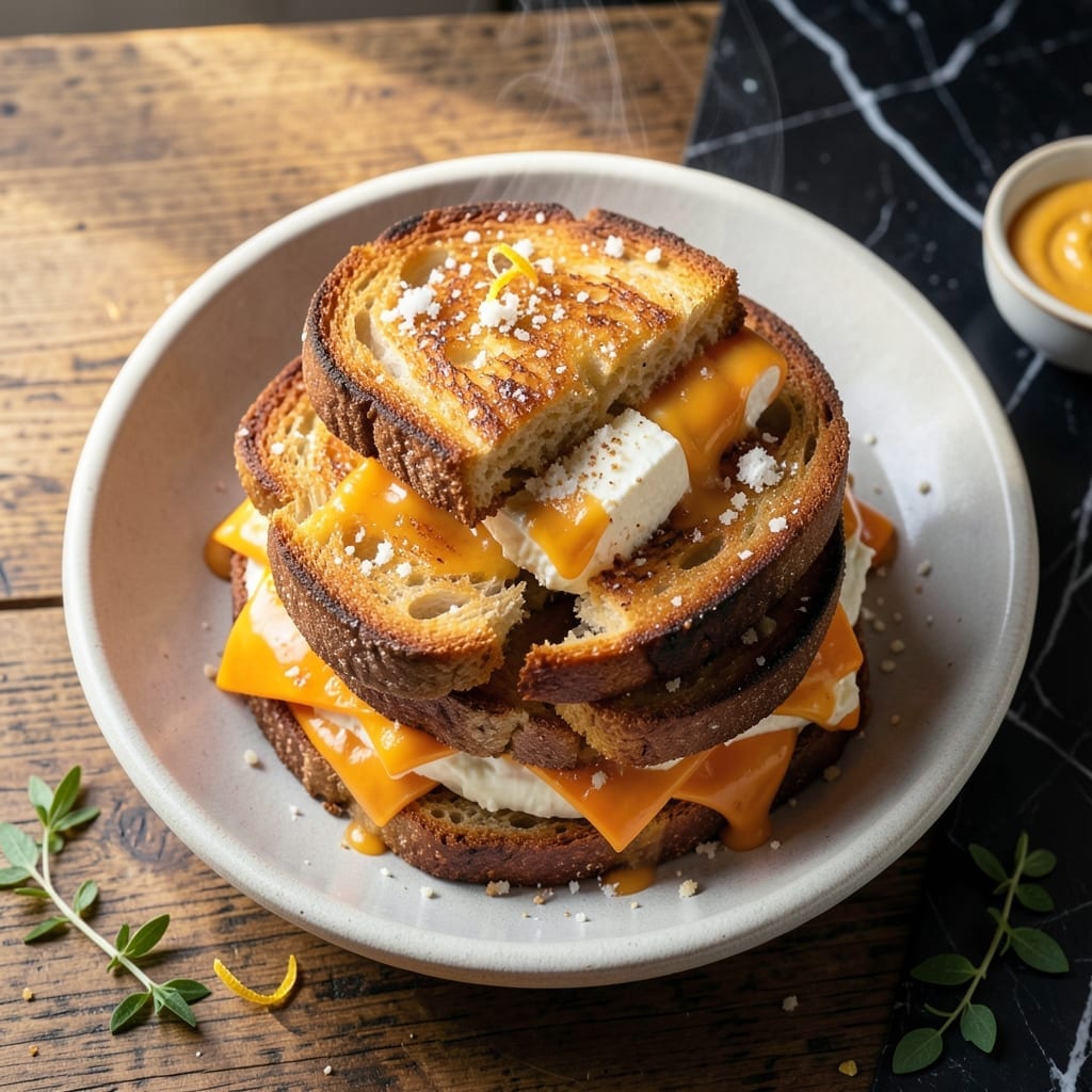 Crazy Grilled Cheese Recipe: Three-Cheese Melt With Caramelized Crust Crazy Grilled Cheese Recipe: Three-Cheese Melt With Caramelized Crust