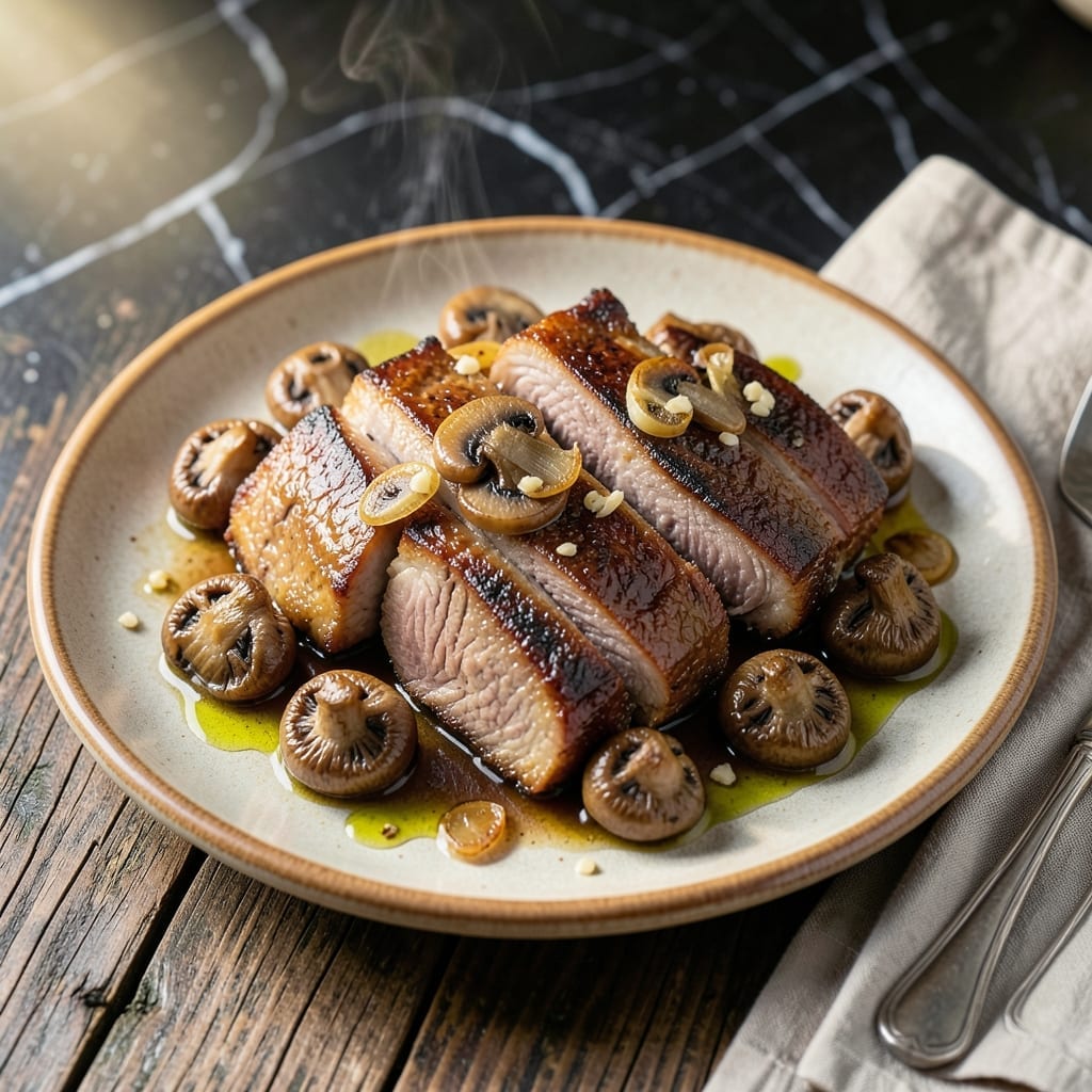 Recipe for Pork Loin Chops With Mushrooms: Pan-Seared with Earthy Depth