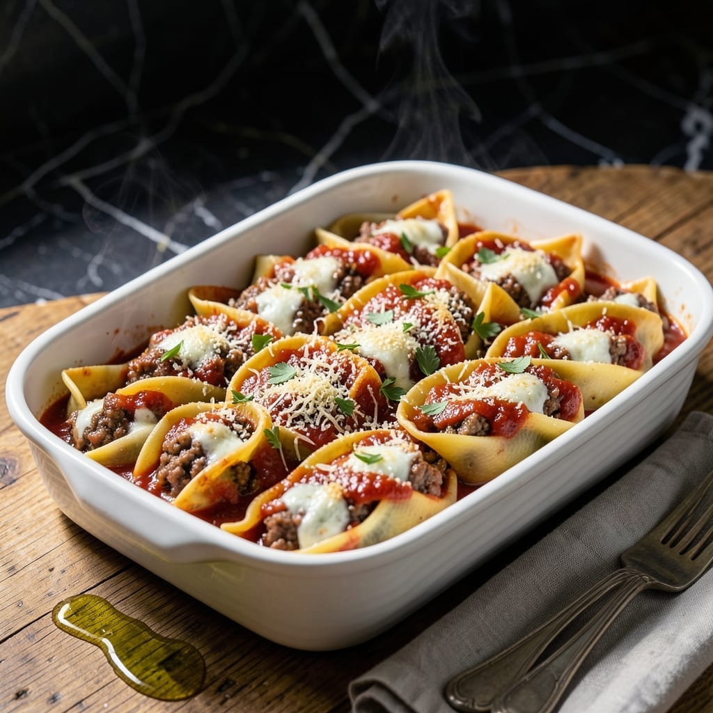 Stuffed Shells Recipe With Meat: Savory Ricotta and Beef Packed in Pasta