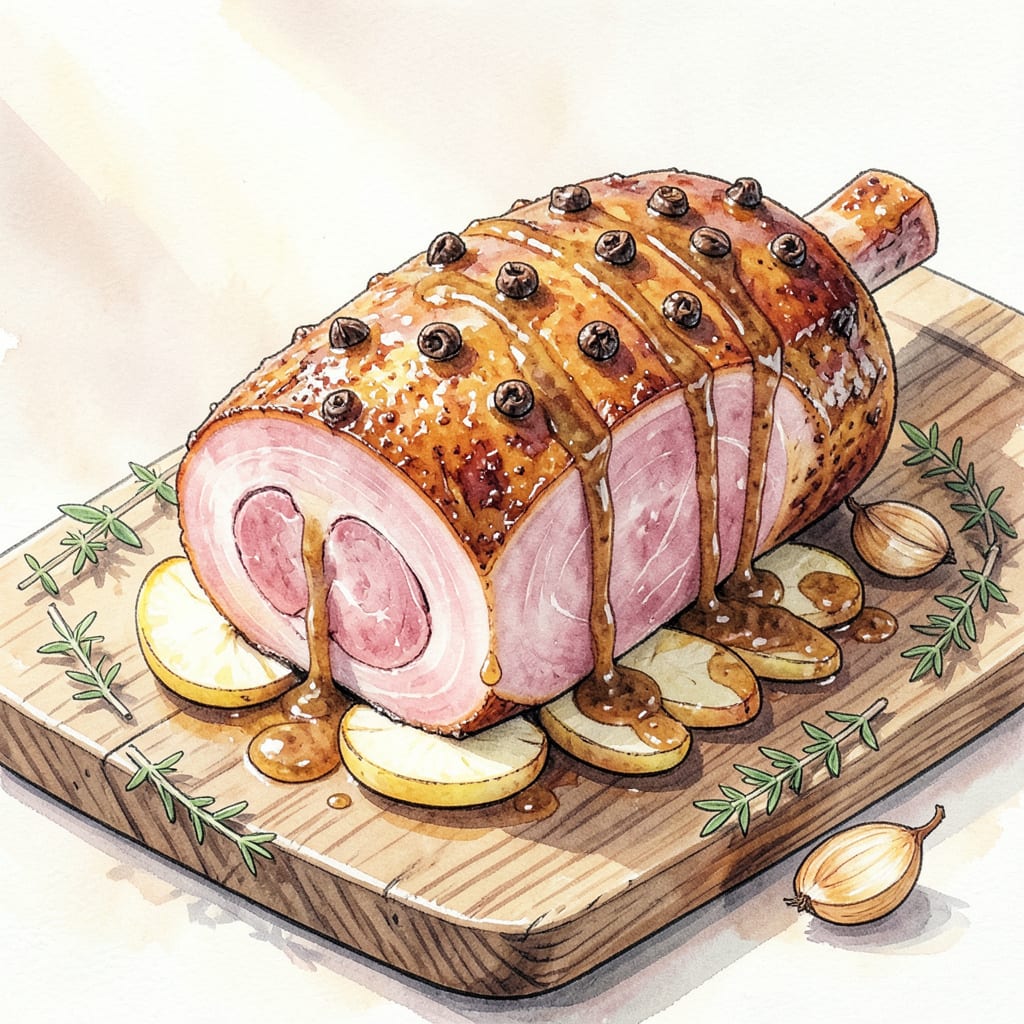 French Ham Recipe: Juicy, Glazed Centerpiece for Your Feast illustration with key details