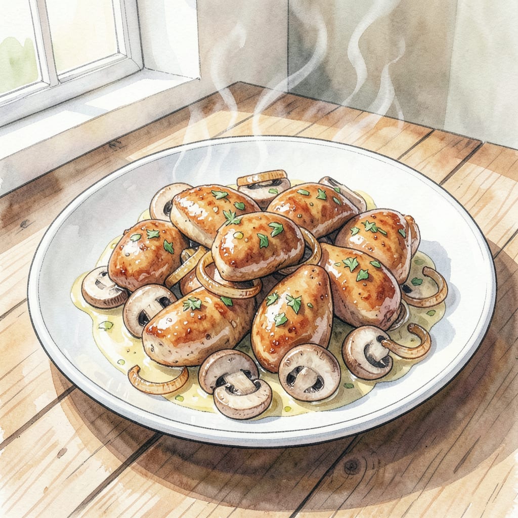 Fricassee Recipe: Creamy Chicken Delight in 30 Minutes example with annotations