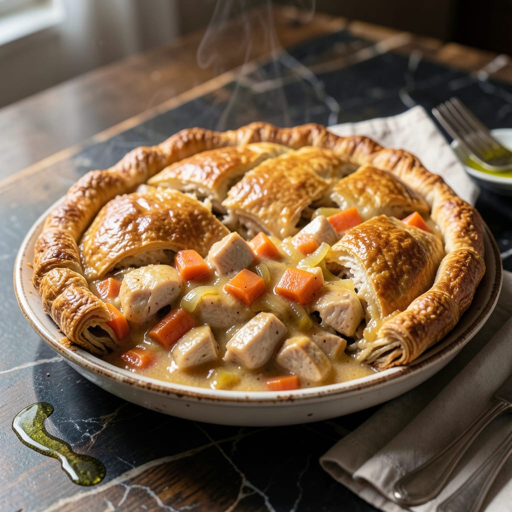 Frozen Chicken Pot Pie Recipe: Flaky Crust Straight From Freezer to Table example with annotations