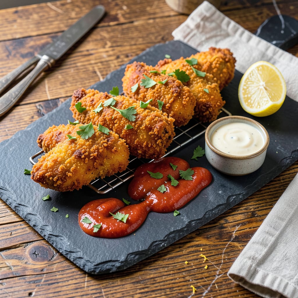 Visual representation of Frozen Chicken Tenders: Oven Baked to Golden Crispy Perfection