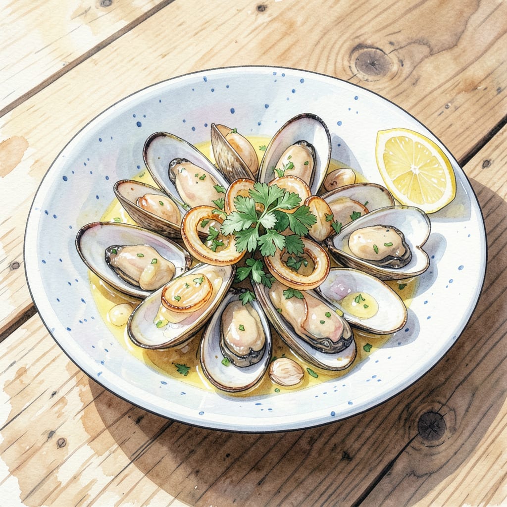 Complete frozen mussels without shell recipe overview image