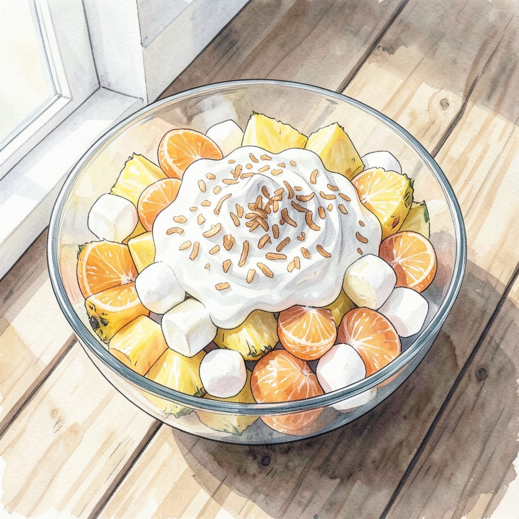 fruit salad recipe with cool whip and cream cheese example with annotations