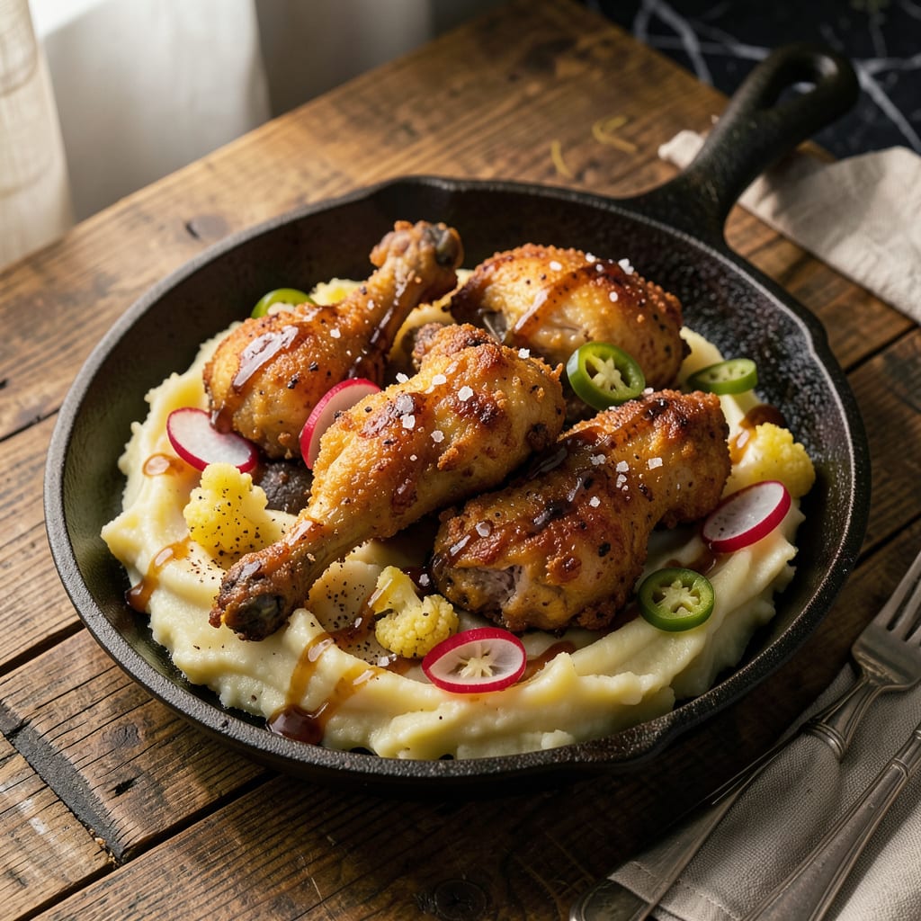 fry chicken from frozen illustration with key details