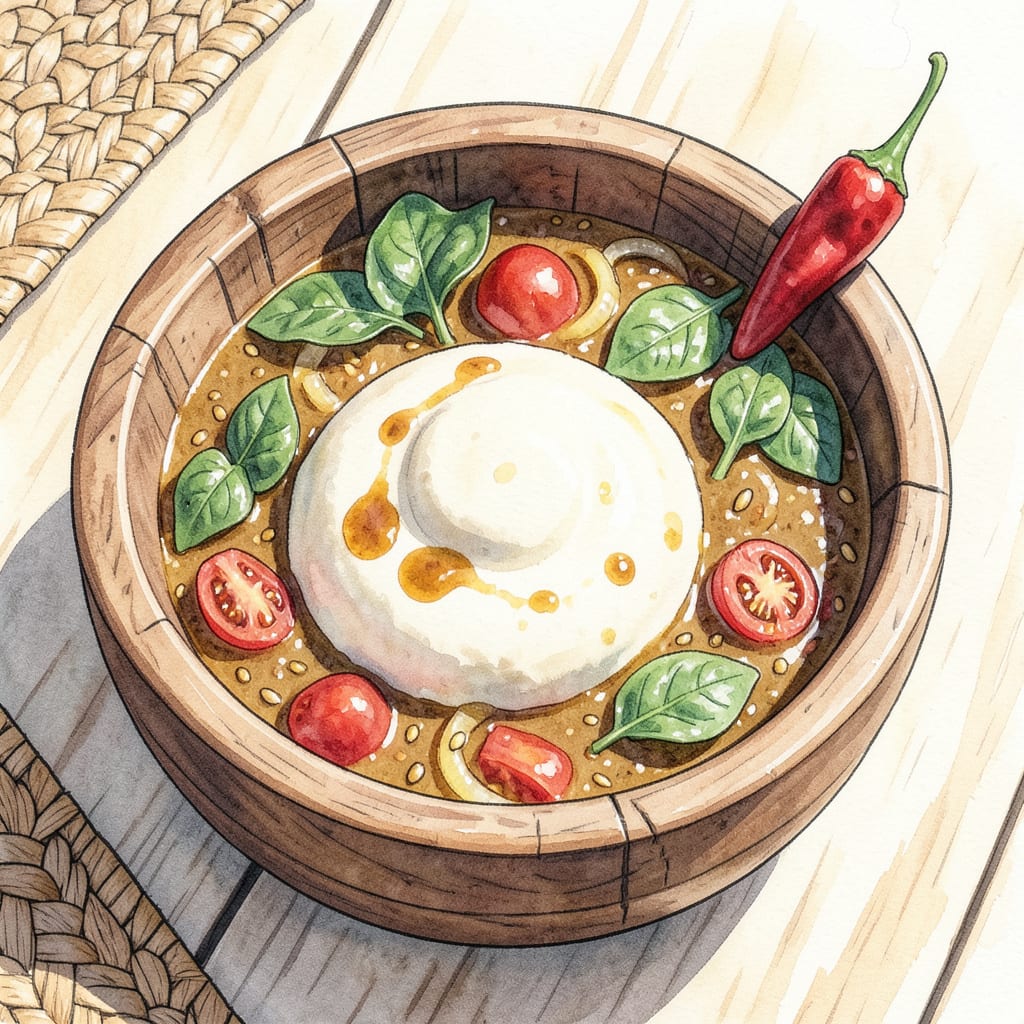 fufu and egusi recipe example with annotations