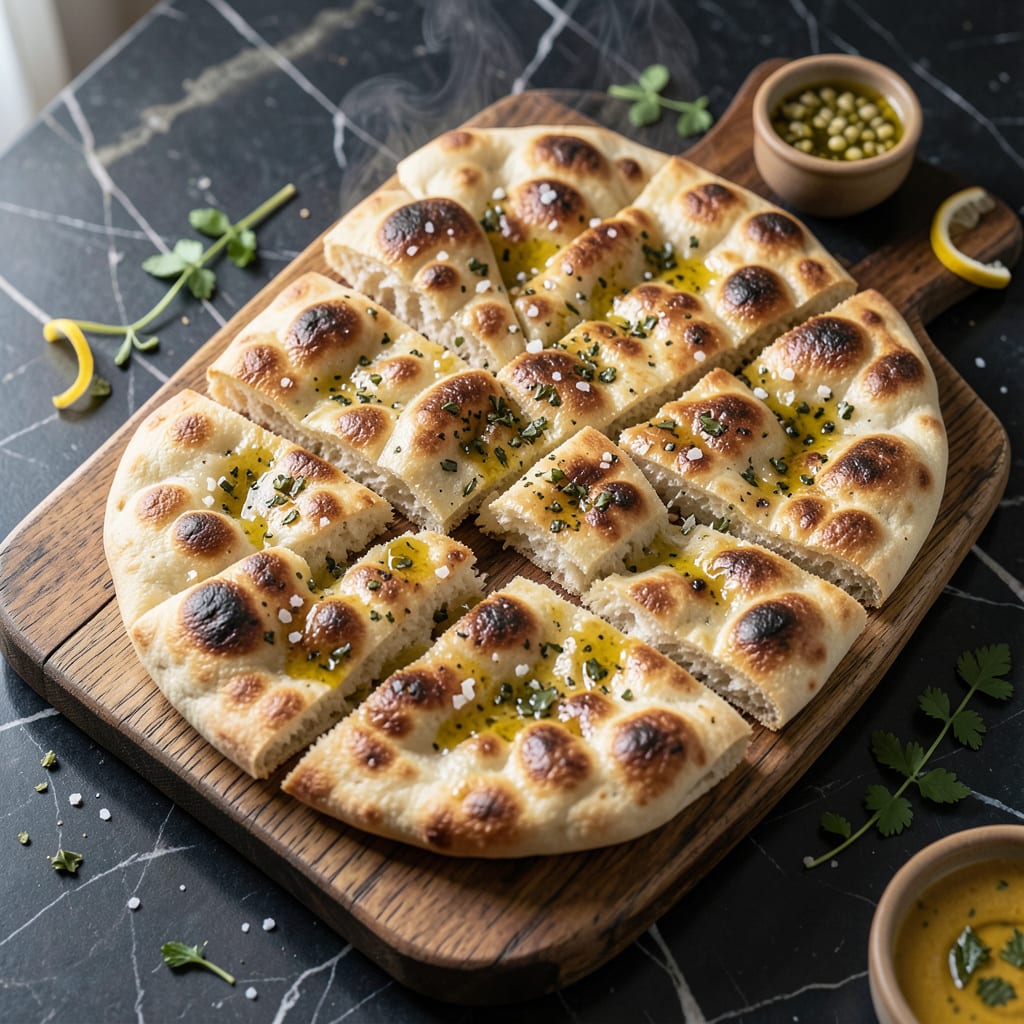 Comprehensive garlic naan recipe without yogurt visual reference
