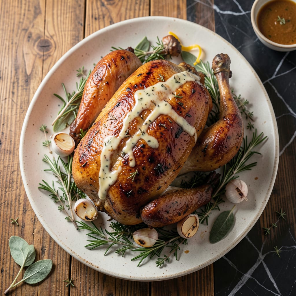 Gas Grilled Turkey Recipe: Smoky Char with Herb Infused Succulence illustration with key details
