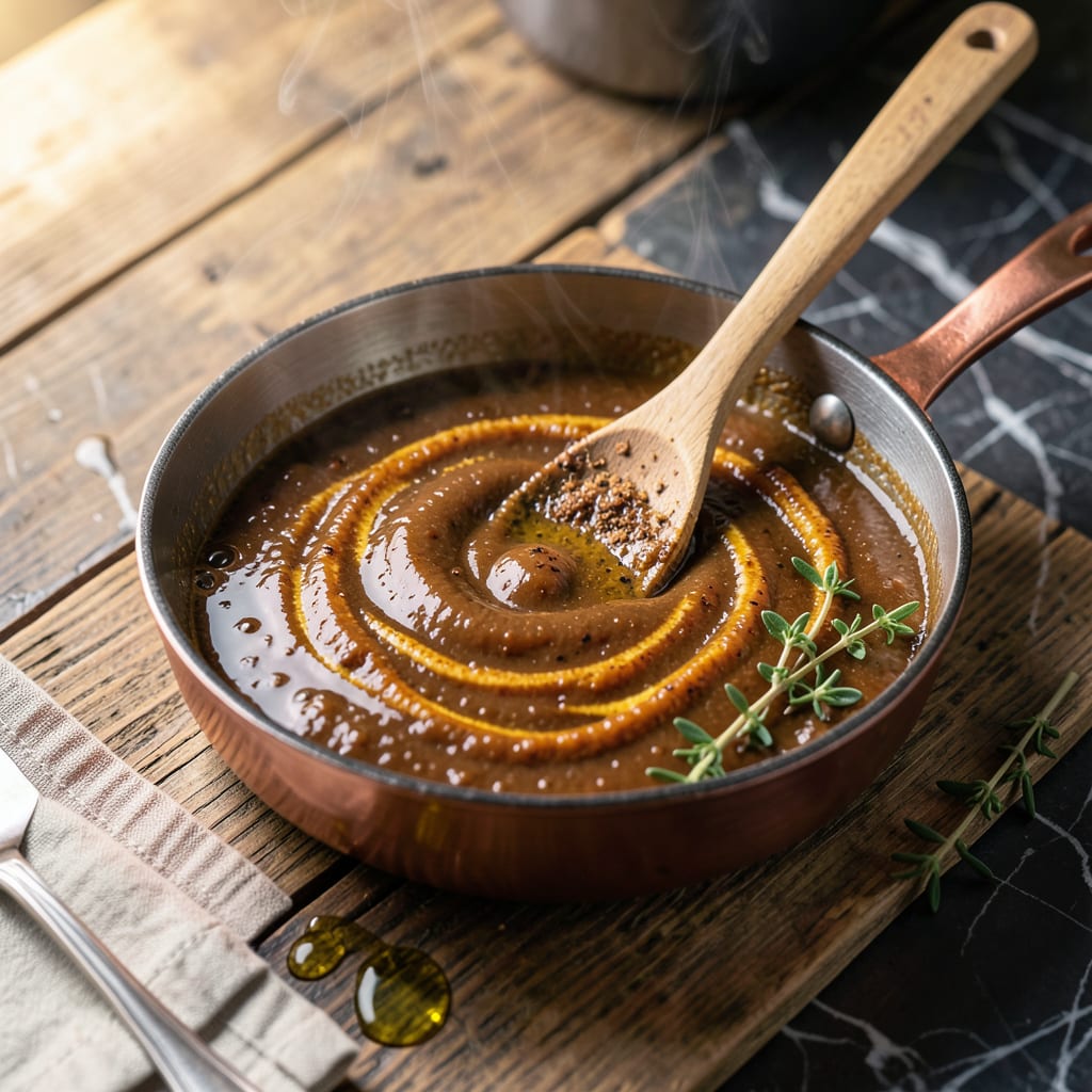Golden BBQ Sauce Recipe: Sweet and Smoky Without Molasses illustration with key details